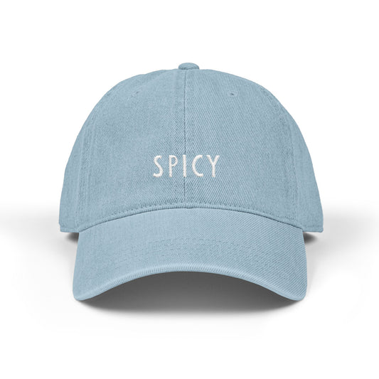 Spicy Denim Hat w/ White Embroidery