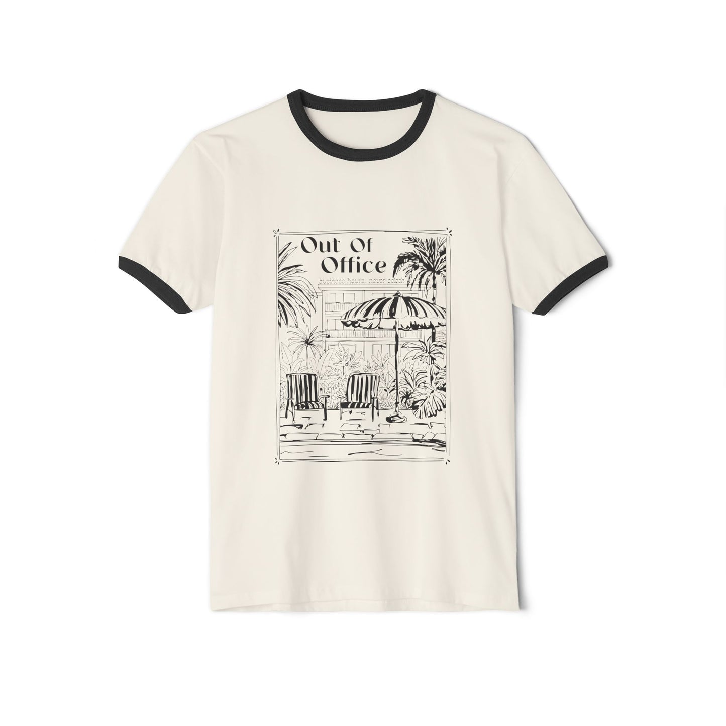 Out Of Office Scenic Ringer T- Shirt | OOO Relaxed Tee Fit