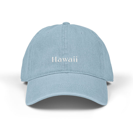 Hawaii Denim Hat w/ White Embroidery