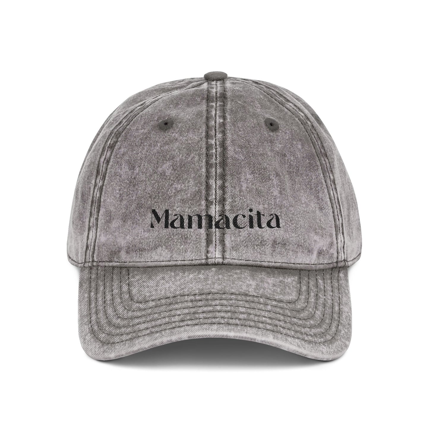 Mamacita Charcoal Denim Hat w/ Black Embroidery