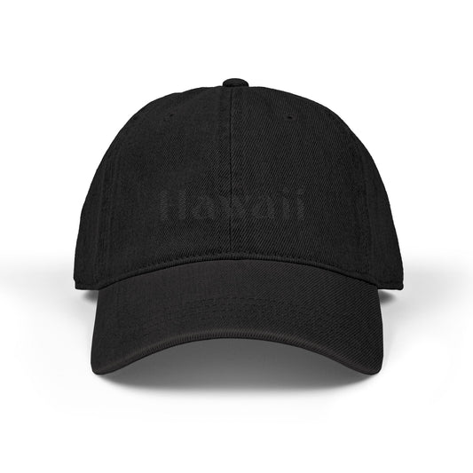 Hawaii Black Denim Hat w/ Black Embroidery