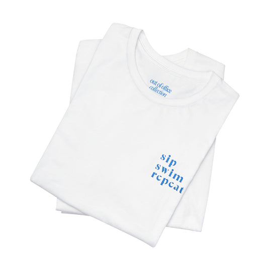 Sip. Swim. Repeat. Embroidered T-Shirt