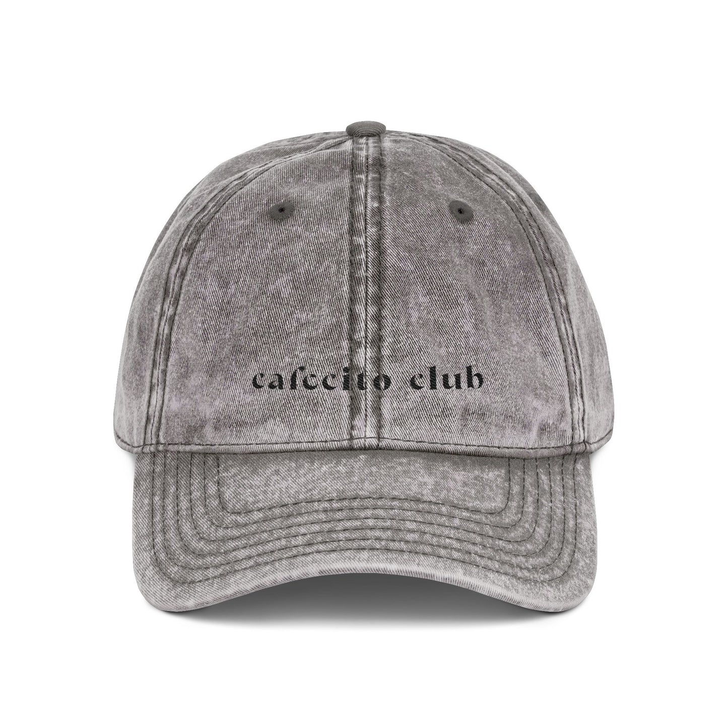 Cafecito Club Charcoal Denim Hat w/ Black Embroidery