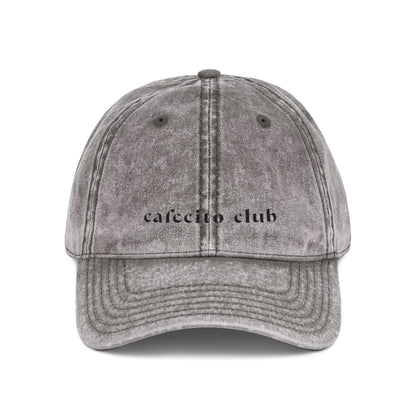 Cafecito Club Charcoal Denim Hat w/ Black Embroidery